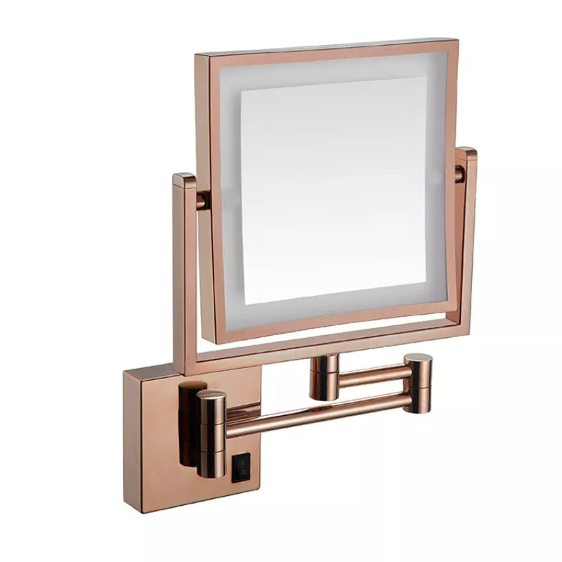 Rose gold illuminated 2024 makeup mirror