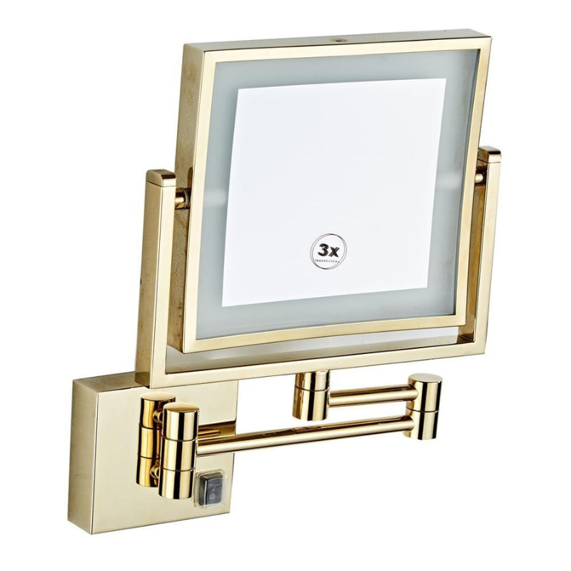 Square magnifying deals mirror with light