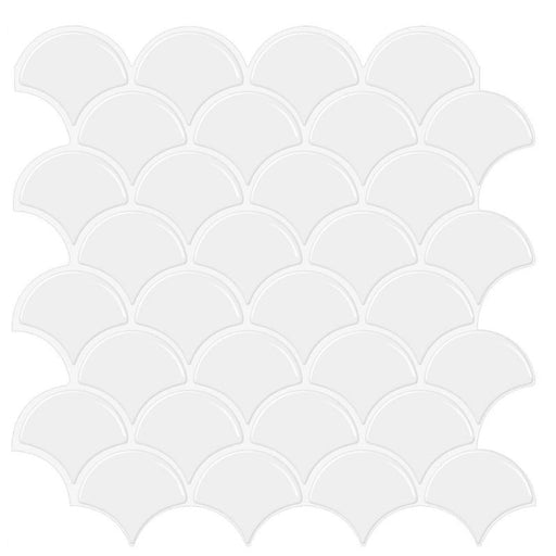 Self Adhesive 3D DIY Mermaid Fish Scale Tiles in Chic White | Tile Decals | Laundry Tiles | Kitchen Tiles | Kitchen Splashbacks | Bathroom Tiles | Shower Tiles | Fireplace Tiles | Feather Tiles | Stick On Tiles | Peel And Stick Tiles | Cheap Tiles | Best Tiles | Best Cheap Tiles | Estilo Living