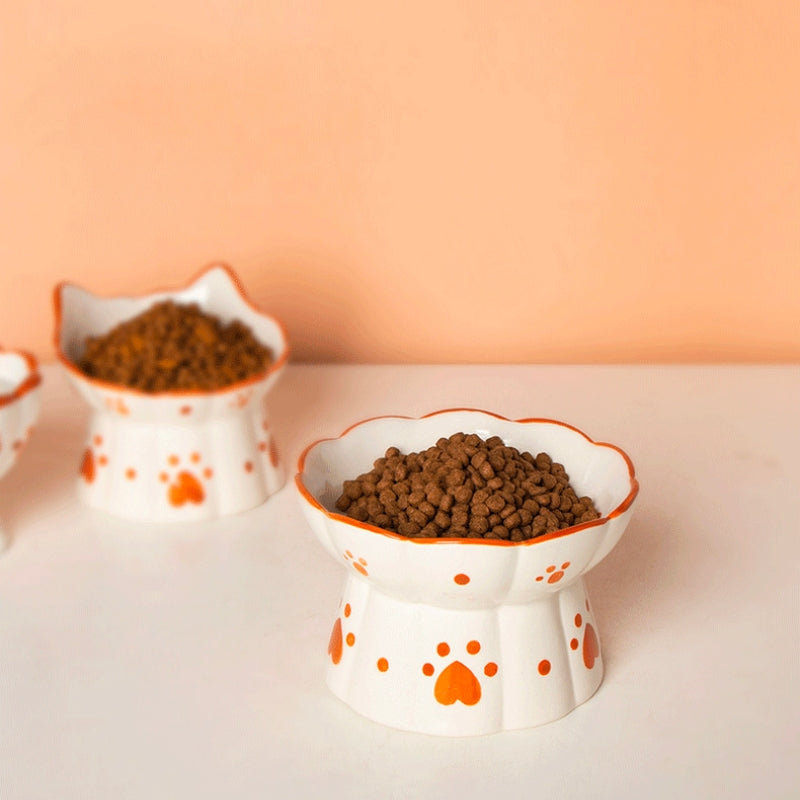 Sweetheart Ceramic Vintage Raised Cat Bowls - Buy