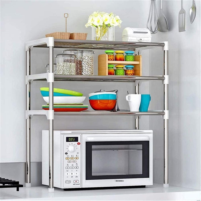 Adjustable Moran Microwave Shelf Rack | Microwave Rack | Microwave Storage | Kitchen Storage | Adjustable Shelves | Adjustable Storage | Kitchen Organizer | Estilo Living