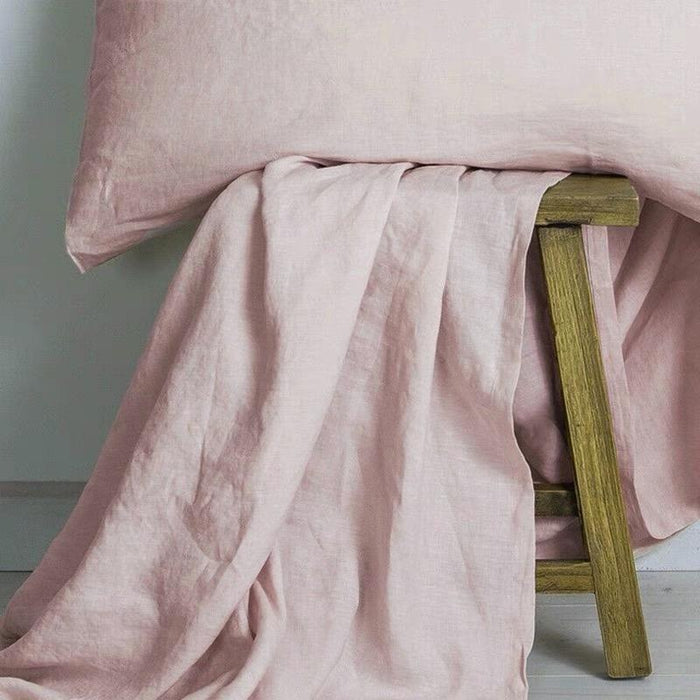 Pastel Pink French Flax Linen Fitted & Flat Sheet Set | Sheet Set | Bedding Set | Linen Bedding Set | Fitted Sheet and Flat Sheet | Linen Bedding Set | Bedding Set | Sheet Sets Queen | Sheet Set Twin | Sheet Sets King | Pastel Pink French Flax Linen Fitted and Flat Sheet Set | Vintage Bedding | Vintage Linen Sheets | French Country Bedding | Flax Sheets | Stylish Bedding | Pink Duvet | Pink Sheets | Pink Pillowcases | Soft Bedding | Buy Sheet Set for Queen Bed Online Now at Estilo Living
