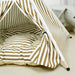 Vermont Striped Dog Teepee with Plush Dog Bed Cushion | Dog Tent | Dog Teepee | Cat Teepee | Cat Tent | Brown and White Dog Teepee | Striped Dog Teepee | Stylish Dog Teepees | Best Dog Teepees | Estilo Living