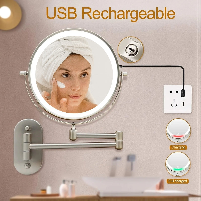 Rose Gold Adjustable LED Makeup  Bathroom Mirror Buy Estilo Living