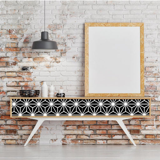 Black and White Geometric Decal Strips-Designer DecalS for Furniture-Estilo Living