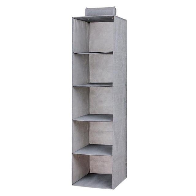 Hanging Fabric Wardrobe Storage Shelves-Storage-Estilo Living-Light Gray - 5-layer organizer: 27*27*100 cm/ 10.63*10.63*39.37''-Estilo Living