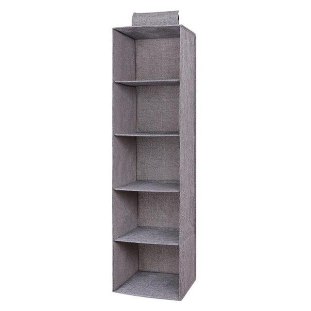 Hanging Fabric Wardrobe Storage Shelves-Storage-Estilo Living-Dark Gray - 5-layer organizer: 27*27*100 cm/ 10.63*10.63*39.37''-Estilo Living