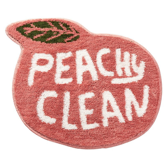 Peachy Clean Non-Slip Peach Absorbent Bath Mat | Novelty Bath Mat | Peach Bath Mat | Quote Bath Mat | Happy Bath Mat | Peachy Clean | Peach Bath Mat | Bathroom Accessories | Fun Bath Mat | Estilo Living