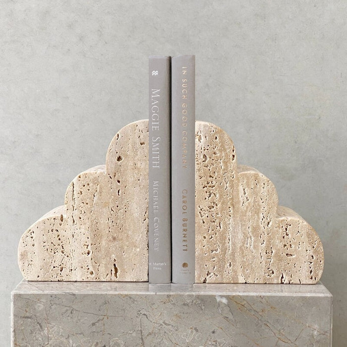 Abstract Marble Travertine Bookends | Marble Bookends | Stylish Bookends | Marble Decor | Travertine Decor | Stone Bookends | Travertine Sculptures | Estilo Living