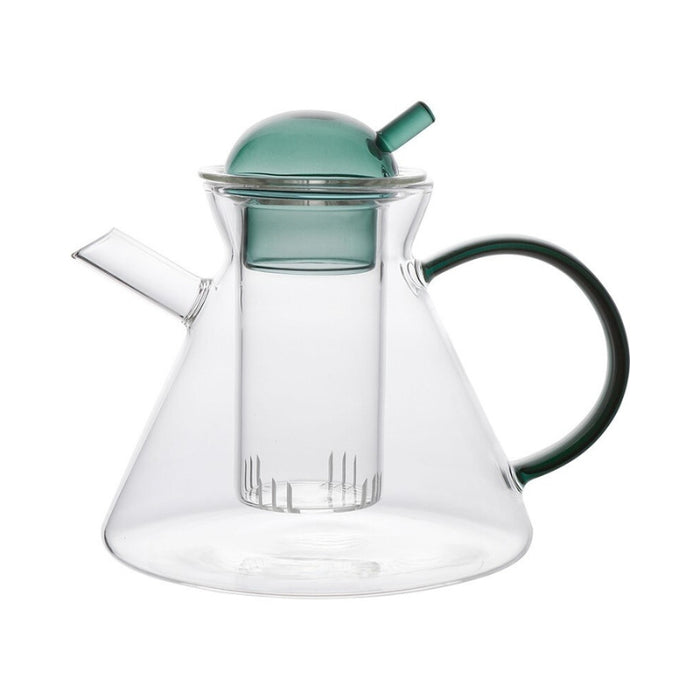 Green Retro Teapot Set with Glass Strainer | Glass Teapots | Teaware | Coffeeware | Amber Teapots | Retro Teapots | Acrylic Trays | Tea Serving Trays | Estilo Living
