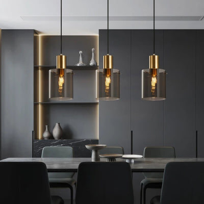 Rene Art Deco Brass Hanging Pendant Lights | Dining Table Pendant Lights | Kitchen Counter Lights | Glass Pendant Lights | Brass Pendant Lights | Copper Pendant Lights | Estilo Living