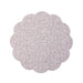 Scalloped Round Waterproof PU Leather Placemats | French Provincial Tableware | Round Placemats | Stylish Placemats | Table Mats | Charger Plates | Gray Placemats | Brown Placemats | Beige Placemats | Estilo Living