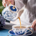 English Blue Floral Porcelain Tea for One Set with Saucer | Porcelain Tea Set | One Set Teapot | Tea Cups | Tea Saucer | Cup Saucer | High Tea | High Tea Cups | High Tea Teapots | Teaware | Estilo Living