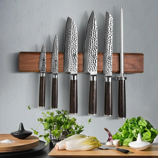 Dark Wood Wall Mounted Magnetic Knife Rack | Kitchen Storage | Knife Racks | Space Saving Ideas | Knife Storage | Estilo Living