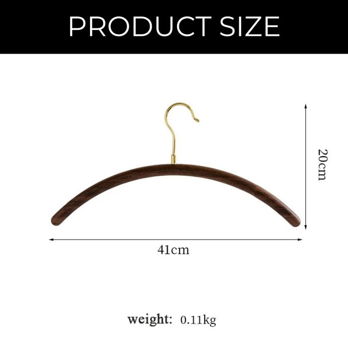 Curved Brass and Black Walnut Wood Clothes Hangers | Coat Hangers | Clothes Hangers | Pant Hangers | Trouser Hangers | Closet Hanger | Wardrobe Hangers | Hangers for Closet | Suit Hangers | Shirt Hangers | Luxury Wardrobe | Stylish Wardrobe | Buy Display Clothes Hangers Online Now at Estilo Living