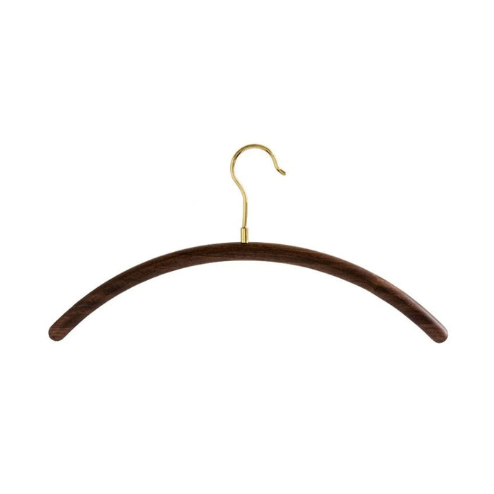 Curved Brass and Black Walnut Wood Clothes Hangers | Coat Hangers | Clothes Hangers | Pant Hangers | Trouser Hangers | Closet Hanger | Wardrobe Hangers | Hangers for Closet | Suit Hangers | Shirt Hangers | Luxury Wardrobe | Stylish Wardrobe | Buy Display Clothes Hangers Online Now at Estilo Living