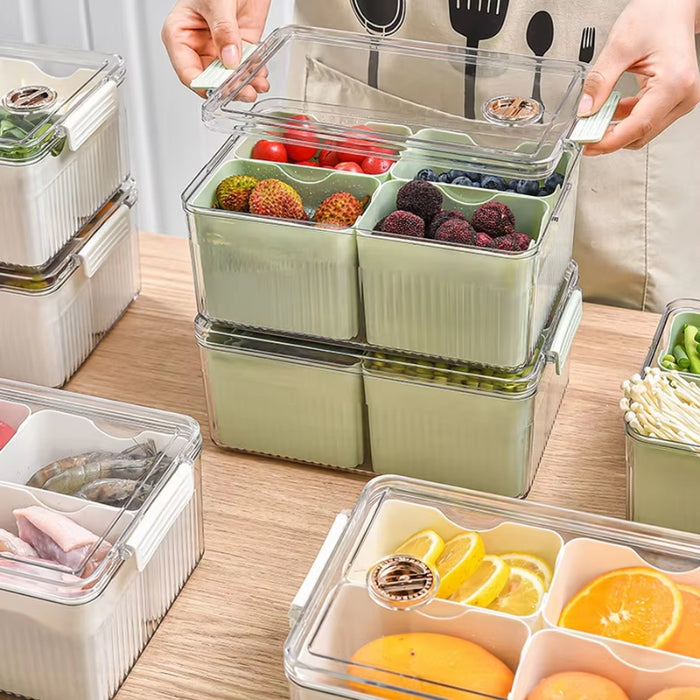 Quad Fridge Organizers & Food Storage Containers | Kitchen Organizer and Storage Container | Refrigerator Organizer | Fridge Organizer Bins | Food Storage Containers with Lids | Pantry Organizer | Plastic Organizing Boxes | Fridge Organizer | Fridge Storage Organizer | Fridge Organizer Containers | Fridge Organizer Drawer | Buy Food Storage Containers Plastic Online Now at Estilo Living