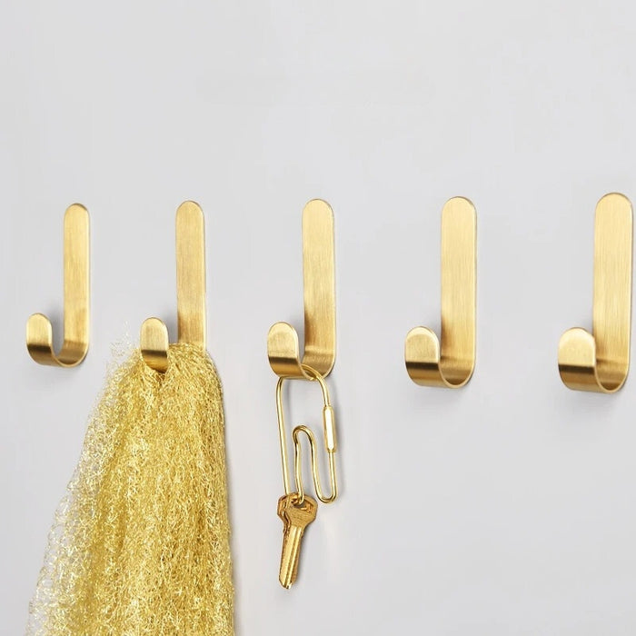 Brampton Brass Gold Wall Hooks | Gold Wall Hooks | Brass Wall Hooks | Brass J Hooks | Brass Coat Hooks | Robe Hooks | Wall Hooks | Decorative Wall Hooks | Wall Hooks for Coats | Wall Hooks Decorative | Buy Wall Mounted Storage Hooks Online Now at Estilo Living