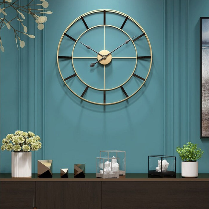 Elegant Gold and Black Metal Wall Clock Large | Decorative Wall Clock | Wall Clocks Modern | Wall Clocks Rustic | Wall of Clocks Decor | Metal Wall Clock | Oversized Wall Clock | Wall Clock Large | Wall Clock for Living Room | Buy Wall Clock Modern Online Now at Estilo Living
