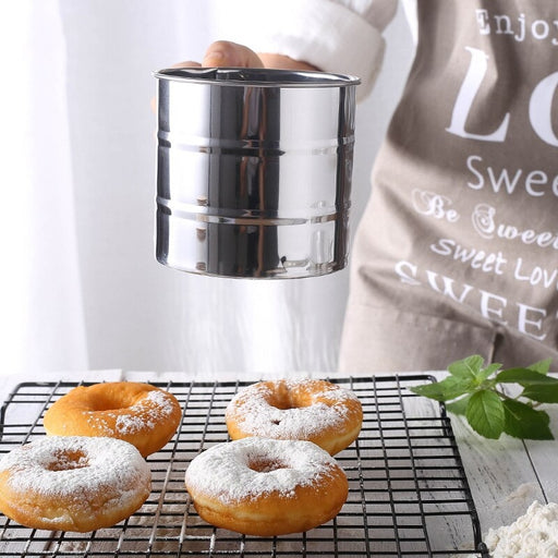 Silver Stainless Steel Flour Sifting Cup | Kitchen Bakeware | Baking Tools | Pastry Tools | Flour Sifting Cup | Sifting Flour Cup | Sieve for Flour | Flour Sifter Cup | Flour Sifted | Icing Sugar Shaker | Shaker for Powdered Sugar | Powdered Sugar Shaker | Flour Sifte | Buy Flour Sifters Online Now at Estilo Living