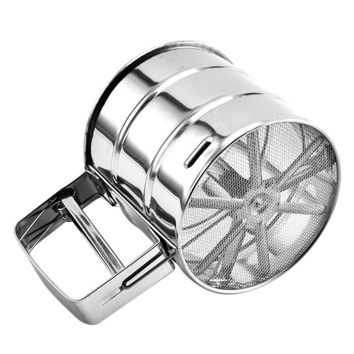 Silver Stainless Steel Flour Sifting Cup | Kitchen Bakeware | Baking Tools | Pastry Tools | Flour Sifting Cup | Sifting Flour Cup | Sieve for Flour | Flour Sifter Cup | Flour Sifted | Icing Sugar Shaker | Shaker for Powdered Sugar | Powdered Sugar Shaker | Flour Sifte | Buy Flour Sifters Online Now at Estilo Living