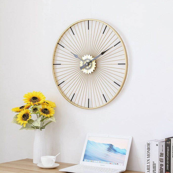 Addison Decorative Gold Metal Wall Clock Large | Decorative Wall Clock | Wall Clocks Modern | Wall Clocks Rustic | Wall of Clocks Decor | Metal Wall Clock | Oversized Wall Clock | Wall Clock Large | Wall Clock for Living Room | Buy Wall Clock Modern Online Now at Estilo Living