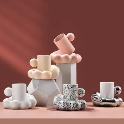 Abstract Ceramic Cloud Mug with Saucer | Teaware | Cups and Saucers | Coffee Mugs | Tea Mugs | Teacup | Coffeeware | Cloud Mug | Cloud Cup | Hightea Cups | Estilo Living
