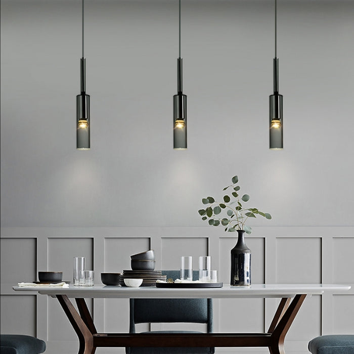 Smoke Gray Glass Tube LED Modern Pendant Lights | Hanging Pendant Lights | Modern Pendant Lights | Glass Pendant Lights | Modern Lights | Small Pendant Light Fixtures | Glass Pendant Lamp | Modern Lighting | Hanging Pendant Lighting | Modern Pendant Lighting | Glass Pendant Lighting | LED Pendant Lights | Buy LED Pendant Lighting Online Now at Estilo Living