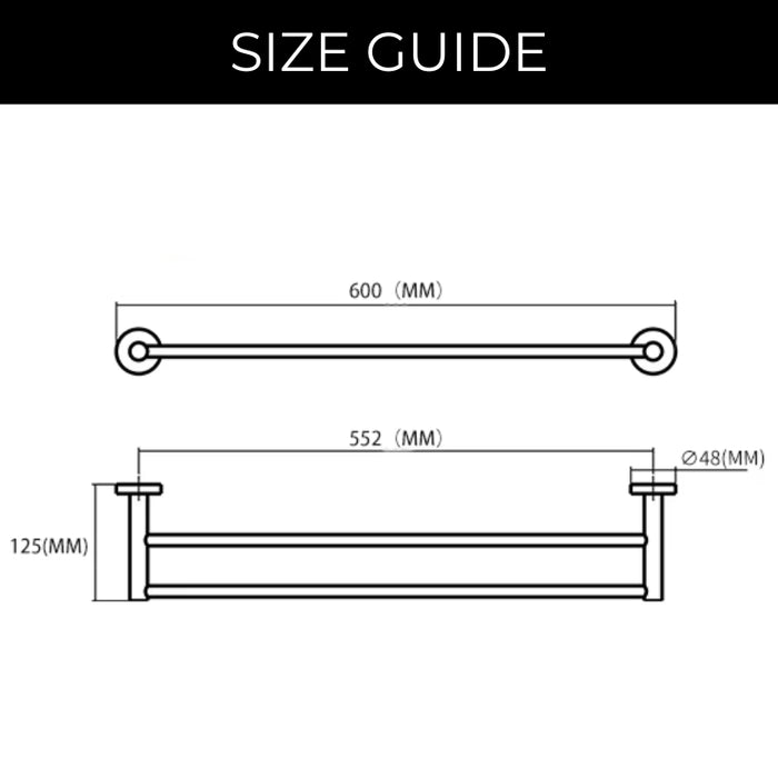 Modern Black Double Towel Rail Towel Rack