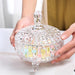 Florence Crystal Glass Storage Bowls with Lids | Glass Bowls | Display Bowls | Decorative Bowls | Makeup Wipes Bowls | Cotton Tips Storage Jars | Estilo Living