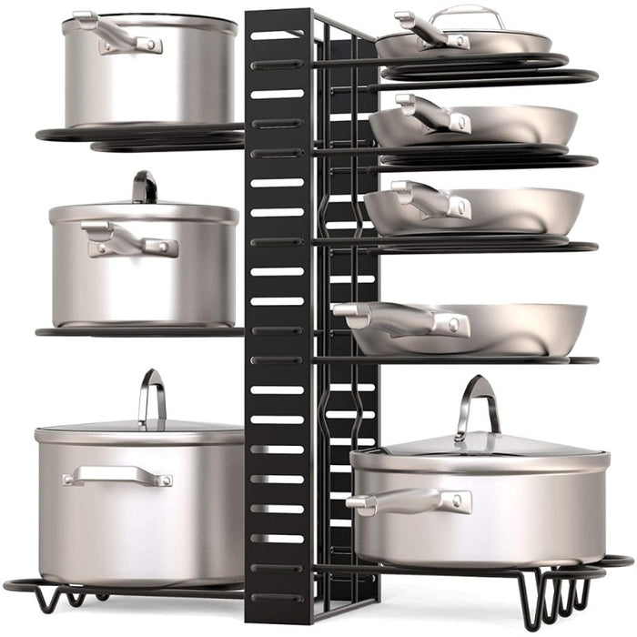Bristol Adjustable Pan Rack & Pot Lid Holder | Kitchen Organizers | Kitchen Storage | Kitchen Cupboard Storage | Pots Storage | Pan Storage | Cooking Storage | Pot Holder | Pan Holder | Storage Rack | Kitchen Rack | Kitchen Countertop Storage | Estilo Living