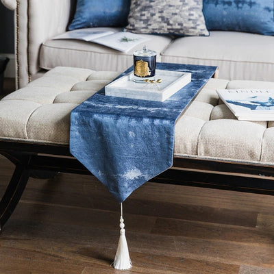 Palisades Luxury Table Runners with Tassels | Table Runner | Buffet Runner | Side Board Runner | Decorative Runners | Hallway Table Runners | Tallboy Runners | Dresser Runners | Blue Table Runners | Estilo Living