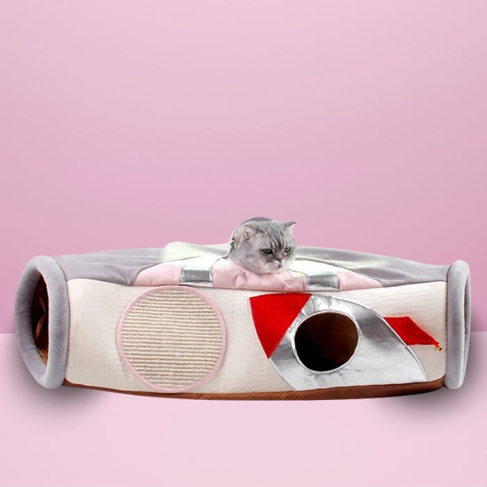 Spaceship Rocket Cat Tunnel with Cat Scratch Pad | Cat Toys | Cat Entertainment | Collapsible Cat Tunnel | Cute Cat Tunnels | Boat Cat Tunnel | Stylish Cat Tunnel | Fun Cat Tunnel | Adventure Cat Tunnels | Estilo Living  