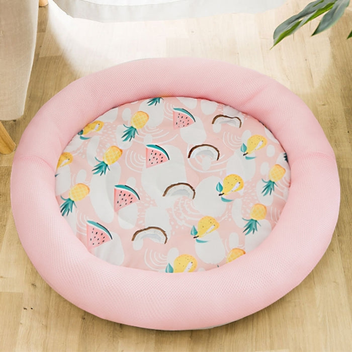 Tropical Summer Round Cat Cooling Mat | Cat Cooling Pad | Cat Beds | Cat Mats | Round Cat Beds | Summer Cat Beds | Estilo Living