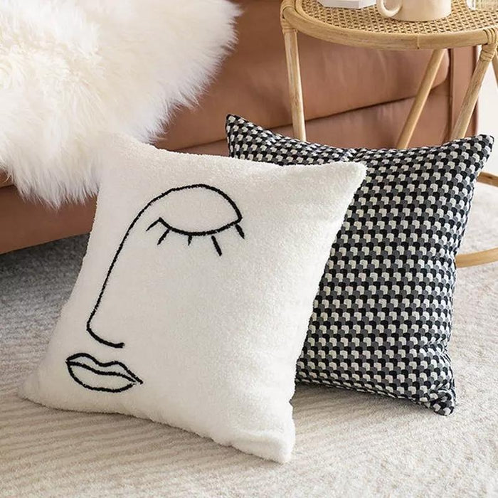 Abstract Boucle Throw Pillow Cases | Boucle Cushion Covers | Boucle Cushions | Boucle Decor | Cushion Covers | Pillow Covers | Teddy Cushions | Abstract Cushions | Boho Cushions | Textured Cushions | Estilo Living