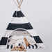 Black and White Stripe Dog Teepee with Dog Bed | Dog Teepees | Dog Tents | Pet Teepees | Cat Teepees | Estilo Living