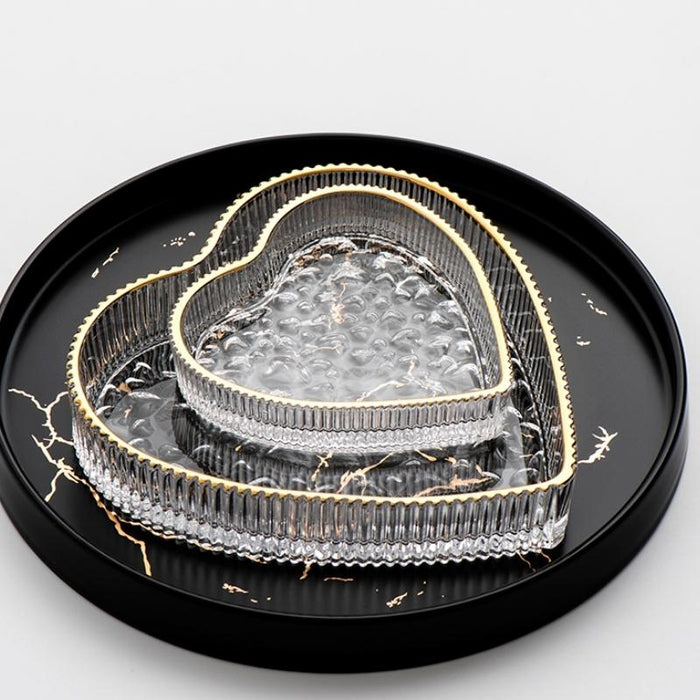 Decorative Heart Shaped Jewelry Glass Organizer Tray | Display Trays | Decorative Trays | Jewelry Storage | Jewelry Trays | Estilo Living