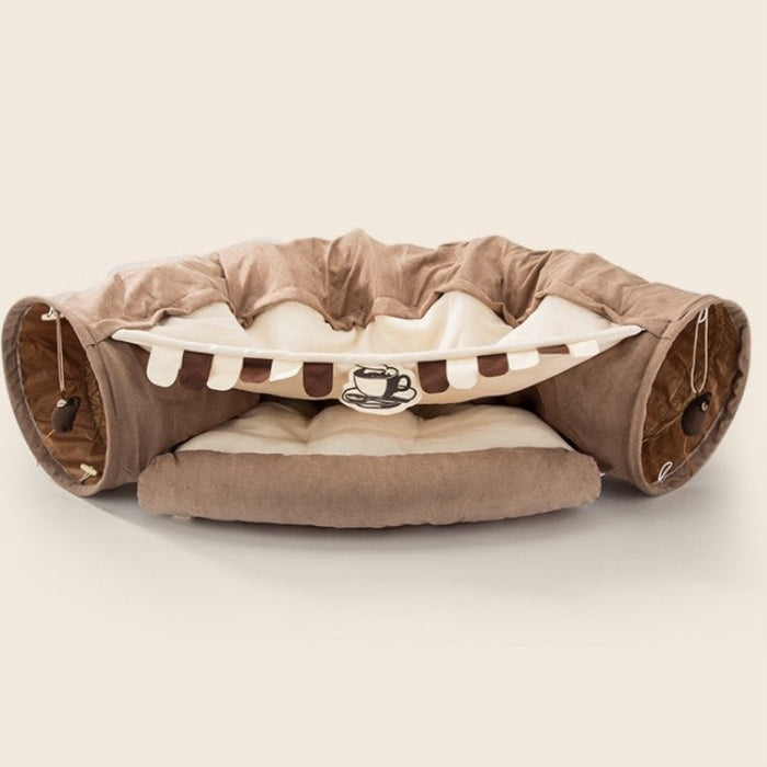 Purr Cafe Cat Tunnel with Removable Cat Bed