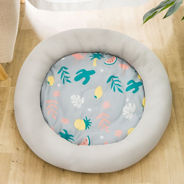 Tropical Summer Round Cat Cooling Mat | Cat Cooling Pad | Cat Beds | Cat Mats | Round Cat Beds | Summer Cat Beds | Estilo Living