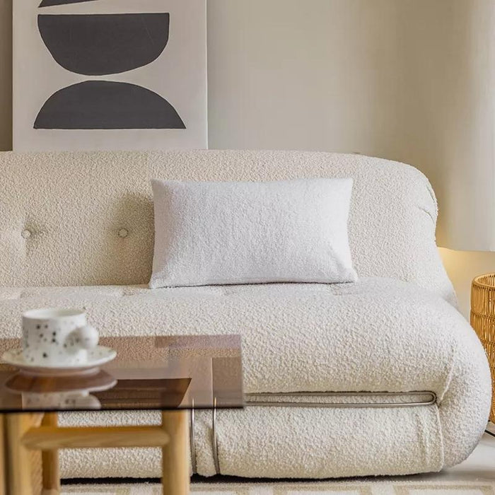 Luxe White Rectangle Boucle Throw Pillow Covers | Boucle Cushion Covers | Boucle Cushions | Boucle Decor | Cushion Covers | Pillow Covers | Teddy Cushions | Abstract Cushions | Boho Cushions | Textured Cushions | Estilo Living