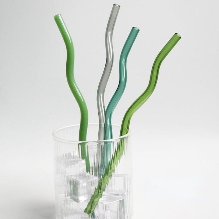 Artistry Twist Glass Reusable Straws | Glass Straws | Reusable Glass Straws | Re-usable Straws | Long Stem Glass Straw | Heat Resistant Straw | Eco-Friendly Straws | Environmentally Friendly Straws | Buy Re-usable Straws & Glass Straws Online Now at Estilo Living
