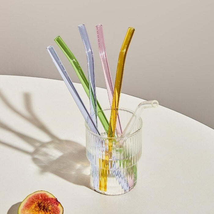 Artistry Bent & Straight Borosilicate Glass Reusable Straw Sets