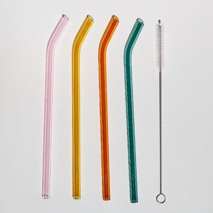 Artistry Bent & Straight Borosilicate Glass Reusable Straw Sets