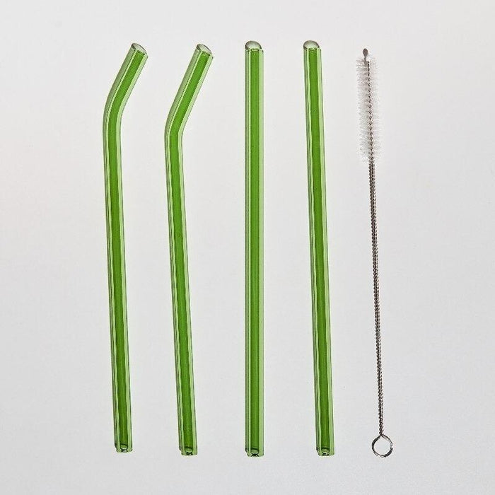 Artistry Bent & Straight Borosilicate Glass Reusable Straw Sets