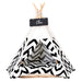 Black and White Zigzags Canvas Cotton Modern Boho Cat Teepee with Plush Cat Bed Cushion, from Pet Teepees and Pet Accessories Collection, at Estilo Living