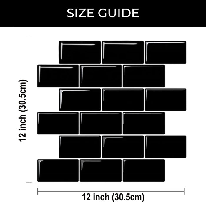 Self Adhesive 3D DIY Subway Tiles in Black and White | Tile Decals | Laundry Tiles | Kitchen Tiles | Kitchen Splashbacks | Bathroom Tiles | Shower Tiles | Fireplace Tiles | Feather Tiles | Stick On Tiles | Peel And Stick Tiles | Cheap Tiles | Best Tiles | Best Cheap Tiles | Estilo Living