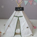 Cream Lace Pom Pom Dog Teepee with Dog Cushion | Pet Teepee | Dog Teepee | Cat Teepee | Dog Tent | Cat Tent | Stylish Dog Beds | White Dog Beds | Estilo Living