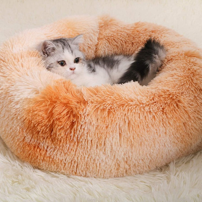 Round Rainbow Collection Extra Plush Calming Donut Cat Bed | Cat Beds | Pet Beds | Donut Beds | Plush Cat Beds | Cat Nests | Estilo Living