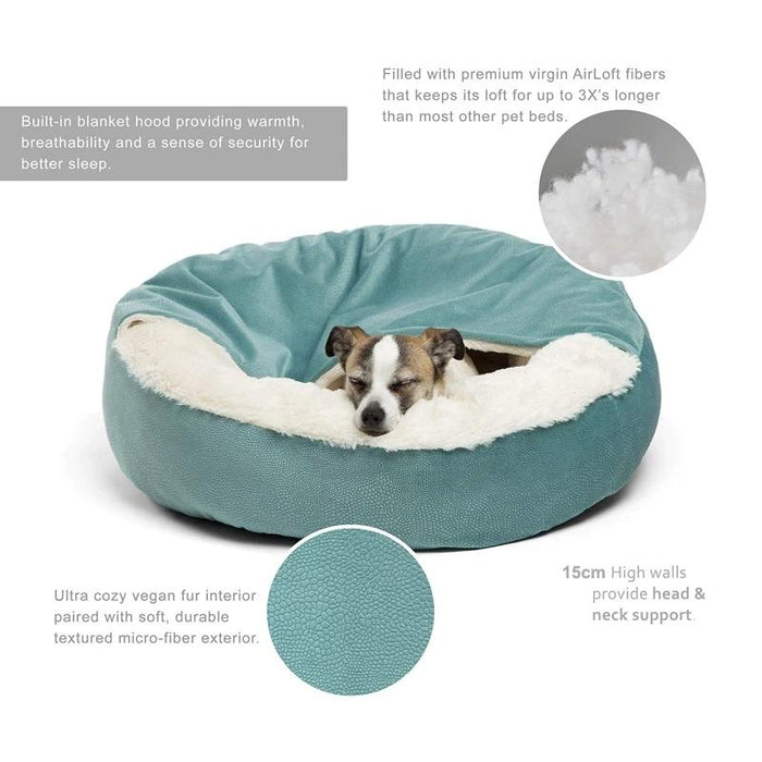 Orthopedic Round Plush Dog Bed with Cover | Pet Nest | Dog Nest | Dog Bed | Dog Cushion | Calming Dog Beds | Hooded Dog Bed | Cozy Dog Bed | Soft Dog Bed | Round Dog Bed | Estilo Living