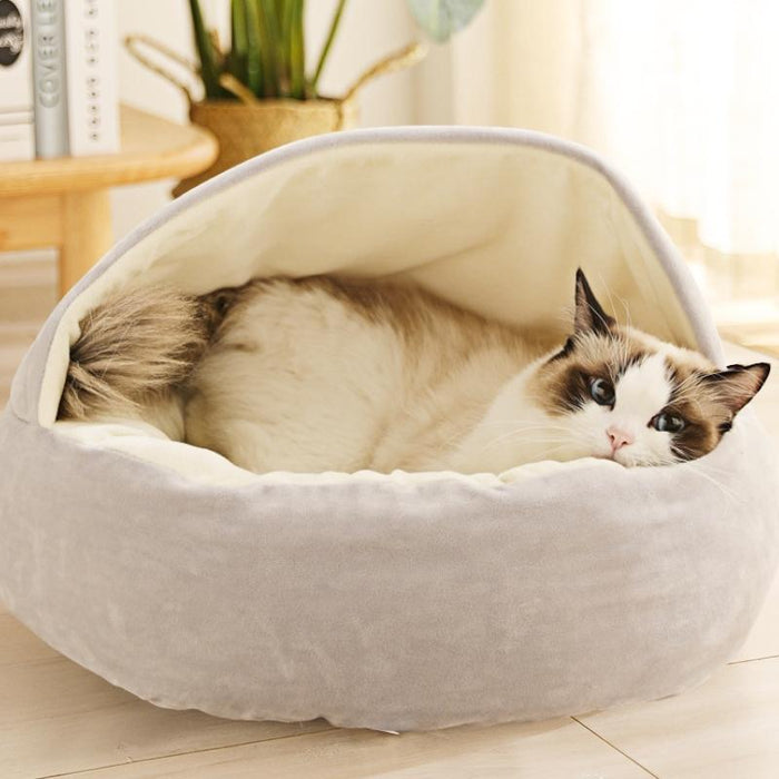 Cozy Round Calming Cat Cave | Round Plush Calming Cat Cave | Cat Beds | Pet Beds | Pet Caves | Plush Cat Beds | Estilo Living
